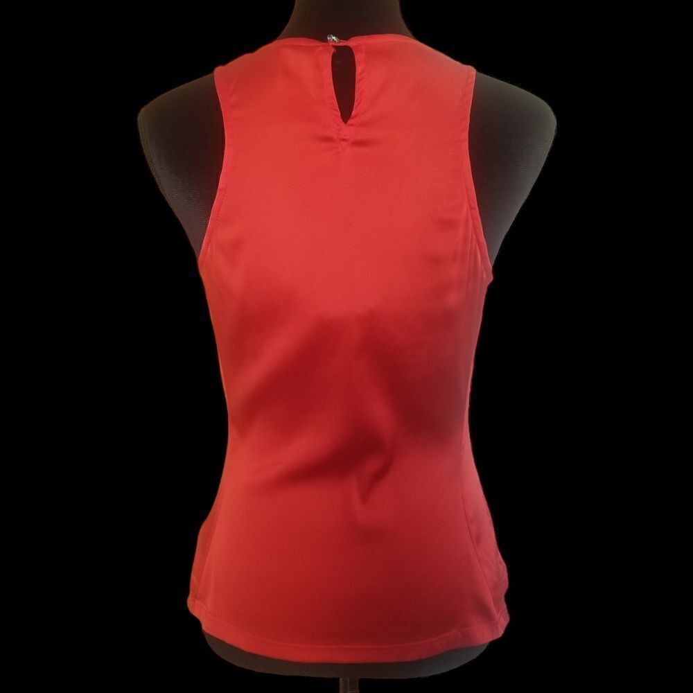 Authentic Gianni Versace Red/Orange Sleeveless Silk Blend Top M/8 - Picture 3 of 12